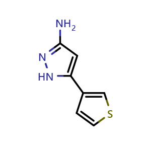 Chemical structure of 3-Amino-5-(3-thienyl)pyrazole , CAS 149246-86-6, AChemBlock X191809
