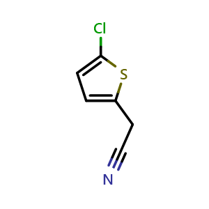 Chemical structure of 2-(5-Chloro-2-thienyl)acetonitrile , CAS 42520-90-1, AChemBlock X191810