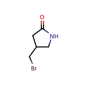 Chemical structure of 4-(Bromomethyl)pyrrolidin-2-one , CAS 945671-51-2, AChemBlock X191833