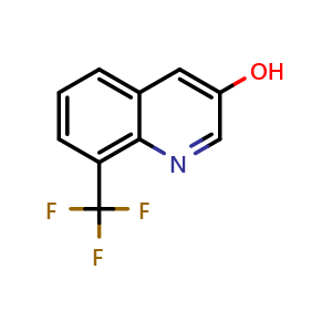 Chemical structure of 8-(trifluoromethyl)quinolin-3-ol , CAS 1261489-93-3, AChemBlock X191836