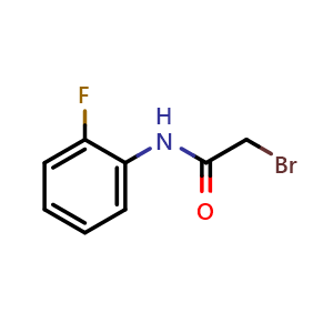 Chemical structure of 2-Bromo-N-(2-fluorophenyl)acetamide , CAS 73383-95-6, AChemBlock X191849