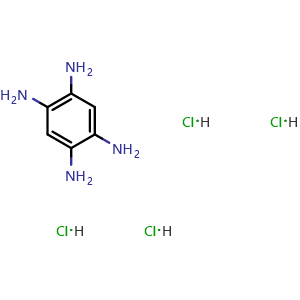 Chemical structure of 1,2,4,5-Benzenetetraamine Tetrahydrochloride , CAS 4506-66-5, AChemBlock X191862