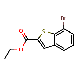 Chemical structure of Ethyl 7-bromobenzo[b]thiophene-2-carboxylate , CAS 1355171-39-9, AChemBlock X191873