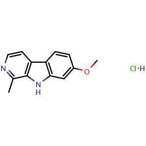 Chemical structure of Harmine hydrochloride, 98% , CAS 343-27-1, AChemBlock X191884