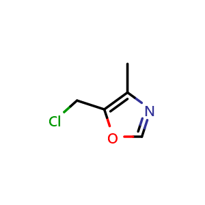 Chemical structure of 5-(Chloromethyl)-4-methyloxazole , CAS 45515-22-8, AChemBlock X191890