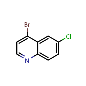Chemical structure of 4-Bromo-6-chloroquinoline , CAS 1070879-30-9, AChemBlock X191896