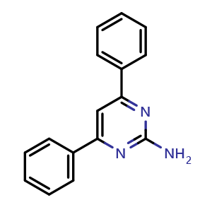 Chemical structure of 2-Amino-4,6-diphenylpyrimidine , CAS 40230-24-8, AChemBlock X191901