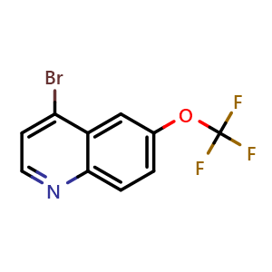 Chemical structure of 4-Bromo-6-(trifluoromethoxy)quinoline , CAS 1189105-68-7, AChemBlock X191907