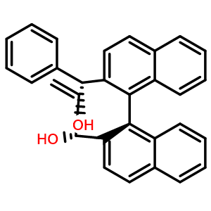 Chemical structure of (alpha2R,alpha2'R,1S)-alpha2-Ethenyl-alpha2'-phenyl-[1,1'-binaphthalene]-2,2'-dimethanol , AChemBlock X191917