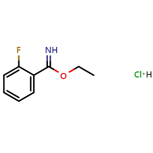 Chemical structure of Ethyl 2-Fluorobenzimidate hydrochloride , CAS 4278-04-0, AChemBlock X191944
