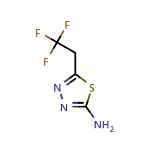 Chemical structure of 2-Amino-5-(2,2,2-Trifluoroethyl)-1,3,4-thiadiazole , CAS 1154677-77-6, AChemBlock X191950