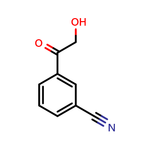 Chemical structure of 3-(2-Hydroxyacetyl)benzonitrile , CAS 83112-50-9, AChemBlock X191968