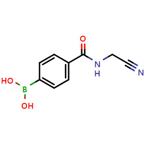 Chemical structure of 4-[(Cyanomethyl)carbamoyl]phenylboronic acid , CAS 1056636-11-3, AChemBlock X191978