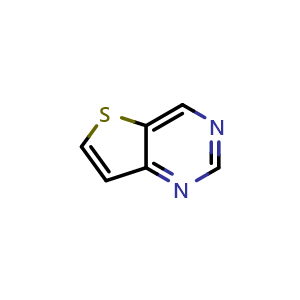 Chemical structure of thieno[3,2-d]pyrimidine , CAS 272-68-4, AChemBlock X191995