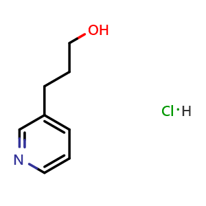 Chemical structure of 3-(3-Pyridyl)-1-propanol hydrochloride , CAS 211322-24-6, AChemBlock X192009