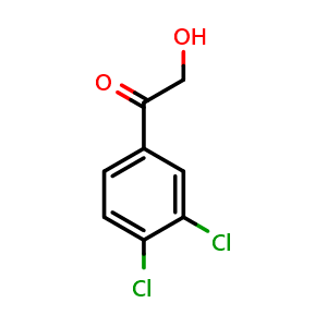 Chemical structure of 3',4'-Dichloro-2-hydroxyacetophenone , CAS 113337-38-5, AChemBlock X192018
