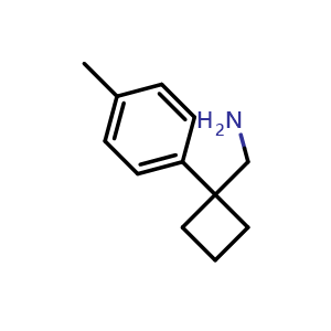 Chemical structure of 1-(4-Methylphenyl)cyclobutanemethanamine , CAS 1098362-01-6, AChemBlock X192028