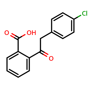 Chemical structure of 2-[2-(4-Chlorophenyl)acetyl]benzoic acid , CAS 53242-76-5, AChemBlock X192033