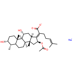 Chemical structure of Fusidic acid Sodium , CAS 751-94-0, AChemBlock X192048