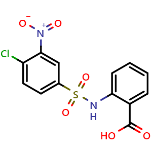 Chemical structure of 2-(4-Chloro-3-nitro-benzenesulfonylamino)-benzoic acid , CAS 68003-38-3, AChemBlock X192051