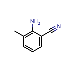 Chemical structure of 2-Amino-3-methylbenzonitrile , CAS 69797-49-5, AChemBlock X192053