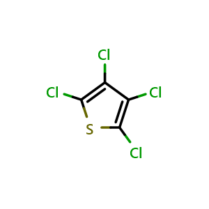 Chemical structure of Perchlorothiophene , CAS 6012-97-1, AChemBlock X192064