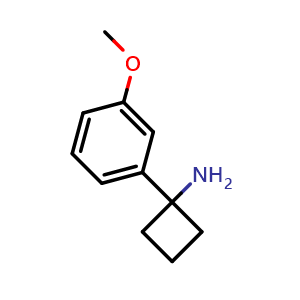 Chemical structure of 1-(3-Methoxyphenyl)cyclobutanamine , CAS 1228994-83-9, AChemBlock X192068