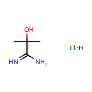 Chemical structure of 2-Hydroxy-2-methylpropanimidamide hydrochloride , CAS 3619-62-3, AChemBlock X192069