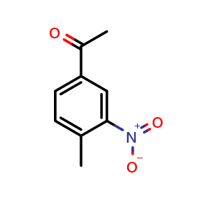 Chemical structure of 4'-Methyl-3'-nitroacetophenone , CAS 5333-27-7, AChemBlock X192083