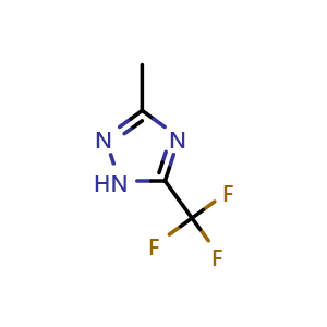 Chemical structure of 3-Methyl-5-(trifluoromethyl)-1H-1,2,4-triazole , CAS 667873-25-8, AChemBlock X192095