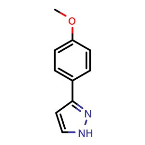 Chemical structure of 3-(4-Methoxyphenyl)pyrazole , CAS 27069-17-6, AChemBlock X192101