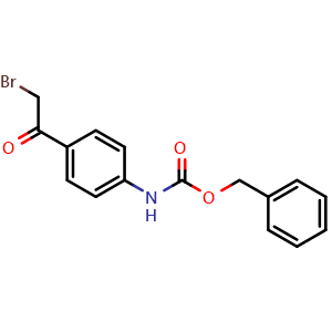 Chemical structure of 1-[4-(Cbz-amino)phenyl]-2-bromoethanone , CAS 157014-41-0, AChemBlock X192110
