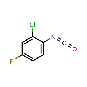 Chemical structure of 2-Chloro-4-fluorophenyl Isocyanate , CAS 1016788-39-8, AChemBlock X192132