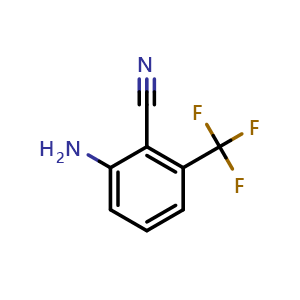 Chemical structure of 2-Amino-6-(trifluoromethyl)benzonitrile , CAS 58458-11-0, AChemBlock X192169