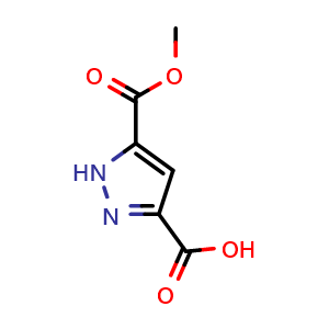 Chemical structure of 5-(Methoxycarbonyl)pyrazole-3-carboxylic acid , CAS 54866-86-3, AChemBlock X192173