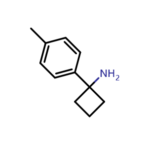 Chemical structure of 1-(4-Methylphenyl)cyclobutanamine , CAS 1094559-48-4, AChemBlock X192174
