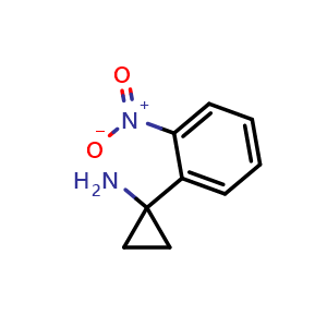 Chemical structure of 1-(2-Nitrophenyl)cyclopropanamine , CAS 886366-59-2, AChemBlock X192176
