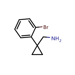 Chemical structure of 1-(2-Bromophenyl)cyclopropanemethanamine , CAS 886365-59-9, AChemBlock X192196