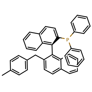 Chemical structure of (S)-[2'-(4-Methylbenzyl)-[1,1'-binaphthalen]-2-yl]diphenylphosphine , AChemBlock X192222