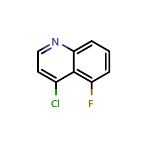 Chemical structure of 4-Chloro-5-fluoroquinoline , CAS 1229037-03-9, AChemBlock X192233