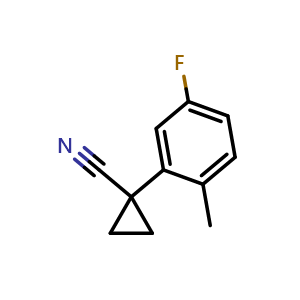 Chemical structure of 1-(5-Fluoro-2-methylphenyl)cyclopropanecarbonitrile , CAS 1314698-76-4, AChemBlock X192242