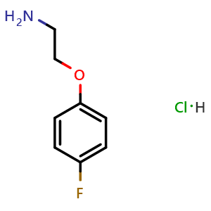 Chemical structure of 2-(4-Fluorophenoxy)ethanamine hydrochloride , CAS 263409-81-0, AChemBlock X192261