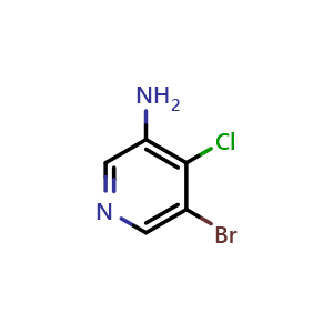 Chemical structure of 3-Amino-5-bromo-4-chloropyridine , CAS 89283-92-1, AChemBlock X192270