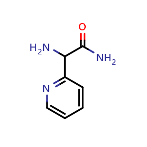 Chemical structure of 2-Amino-2-(2-pyridyl)acetamide , CAS 1001426-32-9, AChemBlock X192278