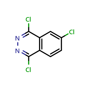 Chemical structure of 1,4,6-Trichlorophthalazine , CAS 178309-37-0, AChemBlock X192284