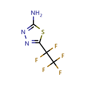 Chemical structure of 2-Amino-5-(perfluoroethyl)-1,3,4-thiadiazole , CAS 51314-64-8, AChemBlock X192285