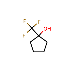 Chemical structure of 1-(Trifluoromethyl)cyclopentanol , CAS 737765-57-0, AChemBlock X192287