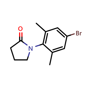 Chemical structure of 1-(4-Bromo-2,6-dimethylphenyl)-2-pyrrolidinone , CAS 1443981-61-0, AChemBlock X192300