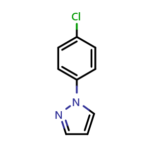 Chemical structure of 1-(4-Chlorophenyl)-1H-pyrazole , CAS 25419-86-7, AChemBlock X192308