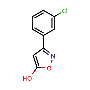 Chemical structure of 3-(3-Chlorophenyl)-5-hydroxyisoxazole , CAS 1354923-77-5, AChemBlock X192315